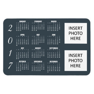 Íman 2017 Calendar Magnet Azul Aço - 2 Fotos