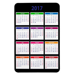 Íman 2017 grandes customizáveis do calendário da cor