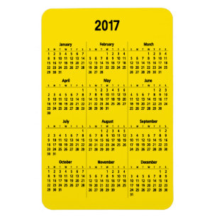 Íman 2017 grandes pretos customizáveis do calendário