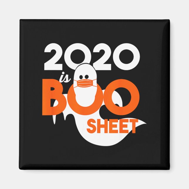 Íman 2020 é fantasma da folha de boo halloween  (Frente)
