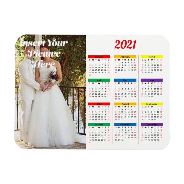 Íman 2021 Foto Personalizada - Hora do Calendário do Ar (Horizontal)