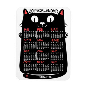 Íman 2023 Ano de Gato Preto do Século de Médio do Calen