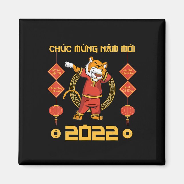 Íman 2023 Ano Novo Lunar Vietnamita Chuc Mung Nam Moi (Frente)