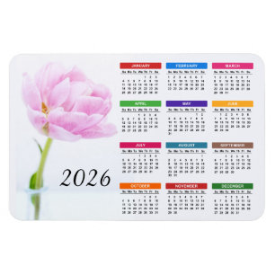 Íman 2023 Peônia Rosa Linda   Calendário Floral