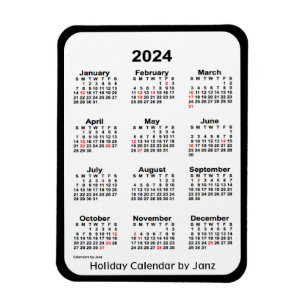 Íman 2024 Black Holiday Calendar by Janz Magnet