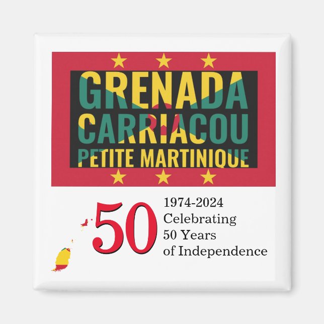 Íman 2024 Independência GRENADIAN 50.º Aniversário (Frente)