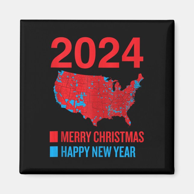 Íman 2024 Mapa Eleitoral Exato Feliz Natal N (Frente)