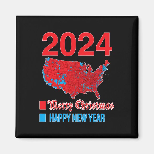 Íman 2024 Mapa Eleitoral Exato Feliz Natal N (Frente)