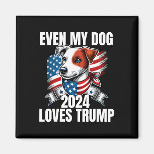 Íman 2024 Terrier Dog Usa Flag Até Meu Cão Adora Trump