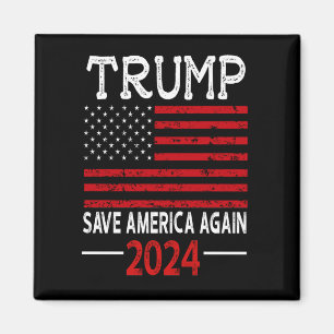 Íman 2024 Trump Salve a América Novamente Bandeira dos