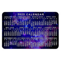 2025 Calendário Mensal Nebulosa Espacial Exterior