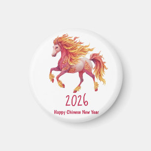 Íman 2026 Cavalo Fogueiro – Feliz Ano Novo Chinês