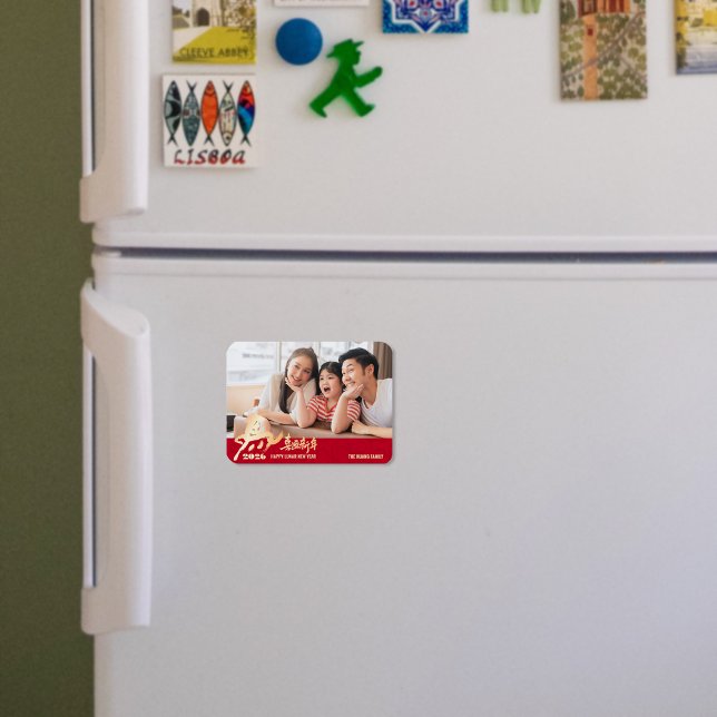 Íman 2026 Horse Photo Chinese Lunar New Year (2026 Horse Photo Chinese Lunar New Year Magnet)