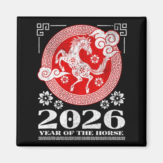 Íman 2026 Lunar Chinese New Year Fire Horse  (Frente)