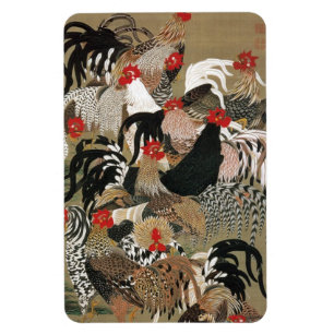 Íman 20. 群鶏図, rebanho dos galos, Jakuchu do 若
