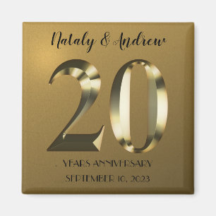Íman 20 de ouro Metálico Aniversário de Casamento