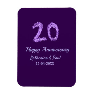 Íman 20 feliz aniversário adicionar nome do casal data