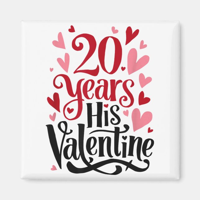Íman 20 Years His Valentine _ Anniversary Couples Valen (Frente)