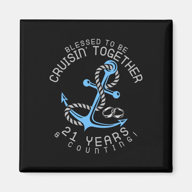 Íman 21 anos de Casais de aniversário de casamento em v (Frente)