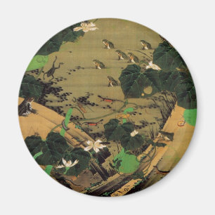 Íman 23. 池辺群虫図, seres vivos do 若冲 com lag