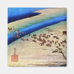 Íman 24. 嶋田宿, 広重 Shimada-juku, Hiroshige, Uki