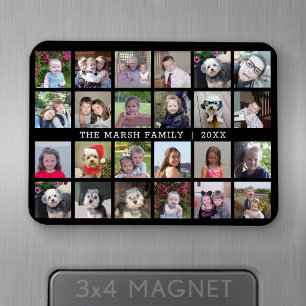 Íman 24 Colagem de Fotos com Nome da Família Data - pre