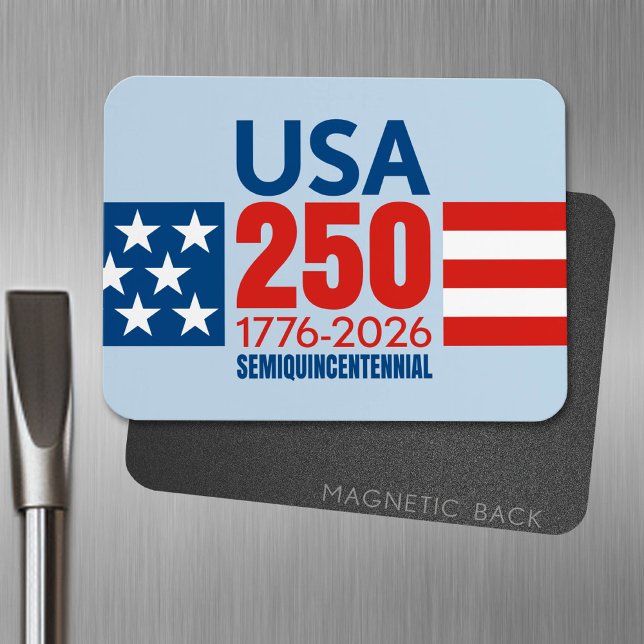 Íman 250º aniversário da América - Stars Stripes EUA 25 (USA 250 Magnet - Celebrate America)
