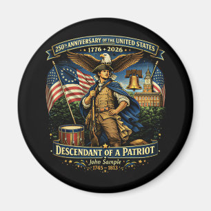 Íman 250º Aniversário EUA 1776–2026 Patrimônio American