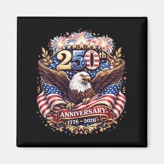 Íman 250 Anos 1776-2026 250º Aniversário Bandeira Ameri (Frente)