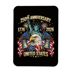 Íman 250 Anos de Aniversário Americano 1776-2026 Bandei
