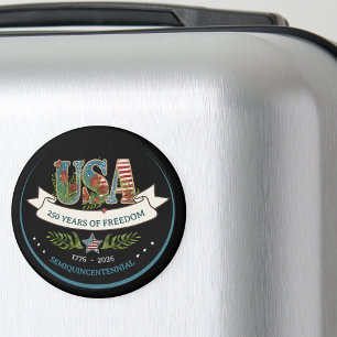 Íman 250 Anos de Liberdade Botânico Patriótico Elegante