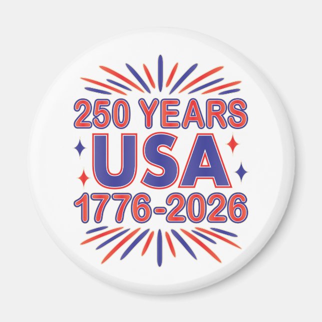 Íman 250 Anos EUA | 1776–2026 Semiquincentenário (Frente)