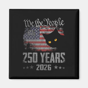 Íman 250 Anos Gato Bandeira Americana Aniversário de 25