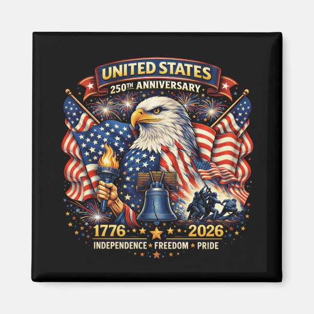 Íman 250th Anniversary USA 1776–2026 American Heritage (Frente)