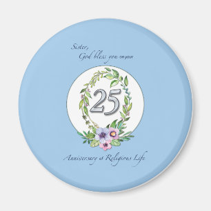 Íman 25 Aniversário da Católica Nun Wreath e Silver