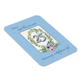 Íman 25 aniversário da Católica Nun Wreath e Silver