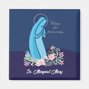 Íman 25 aniversário da vida religiosa Nun Flor Rosa