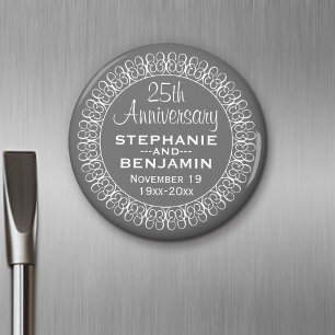 Íman 25o Aniversário de casamento personalizado