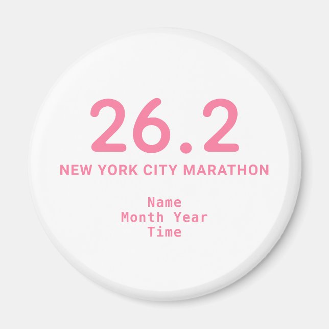 Íman 26.2 Maraton Runner Personalizado Rosa (Frente)
