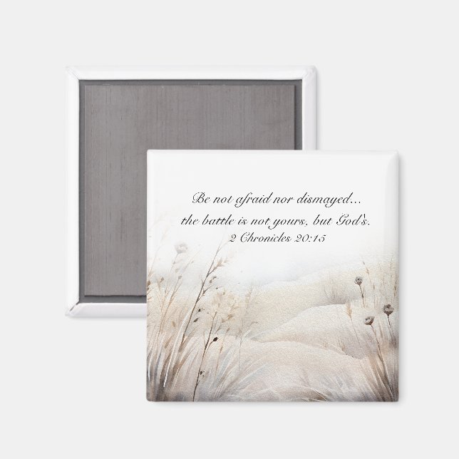 Íman 2 Crônicas 20:15 A batalha é a Bíblia de Deus Vers (Front/Back)