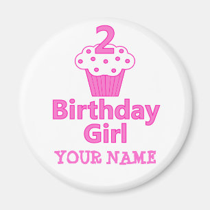 Íman 2 - Menina do aniversário - design do cupcake