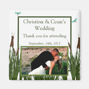 Íman 2"x2" Anúncio Magnet Cattail/Dragonfly em Col