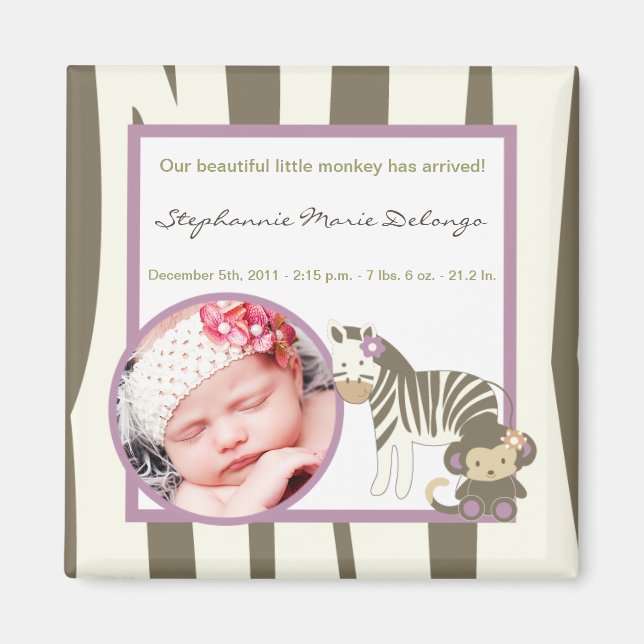 Íman 2"x2" Anúncio Magnet Jacana Girl Zoo Selgle (Frente)