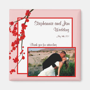 Íman 2"x2" Anúncio Magnet Red Cherry Blossom