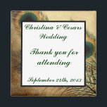 Íman 2"x2" Anúncio Magnet Vintage Peacock Verde<br><div class="desc">Os ímãs de Anúncio de casamento personalizado quadrado de fotos com 2"x2" são impressos em alta qualidade e com cores vibrantes. Perfeito para anúncios de bebês, lembretes salvas da data, presentes para familiares e amigos, ou até mesmo anúncios de promocional de excelente para qualquer empresa. Coloque-os na geladeira, armário de...</div>