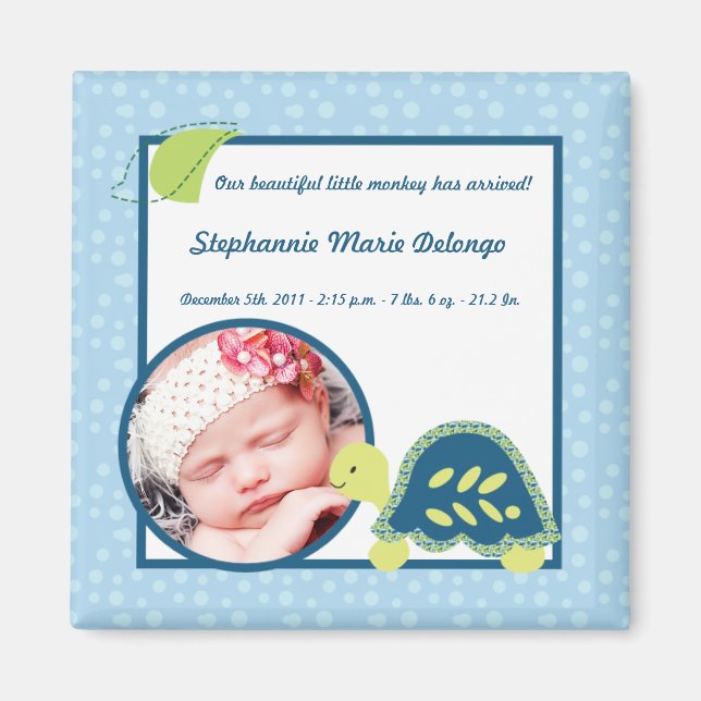 Íman 2"x2" Anúncio Tartaruga de Magnet Recifes Mar Ocea (Frente)