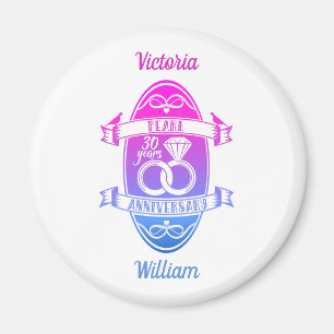 Íman 30 anos tradicionais de 30 de casamento de pérolas