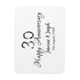 Íman 30 de Silver Metálico Nome do Apelido Feliz Aniver