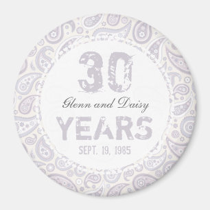 Íman 30o Teste padrão de Paisley do aniversário de