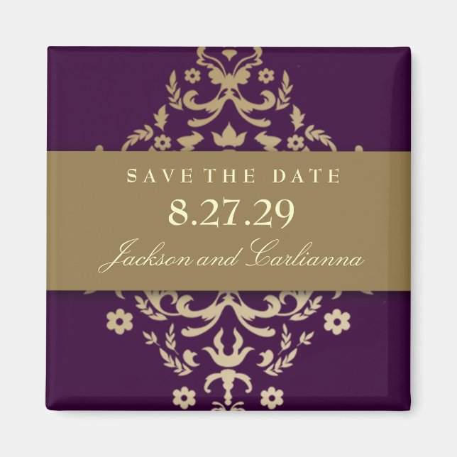 Íman 311-Dazzling Damask Dourado Ivory EggPlant (Frente)